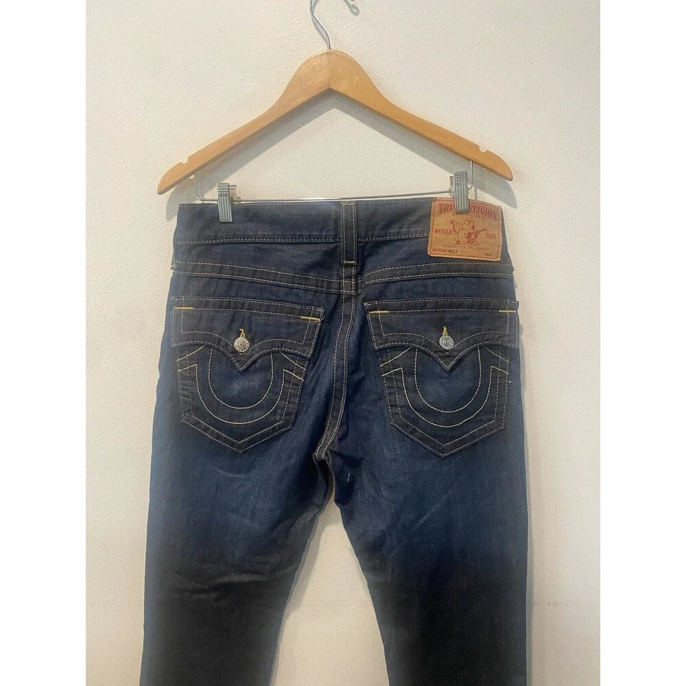 True Religion Billy Big T Bootcut Jeans Men's Sz 32X29 Dark Blue Flap Pocket